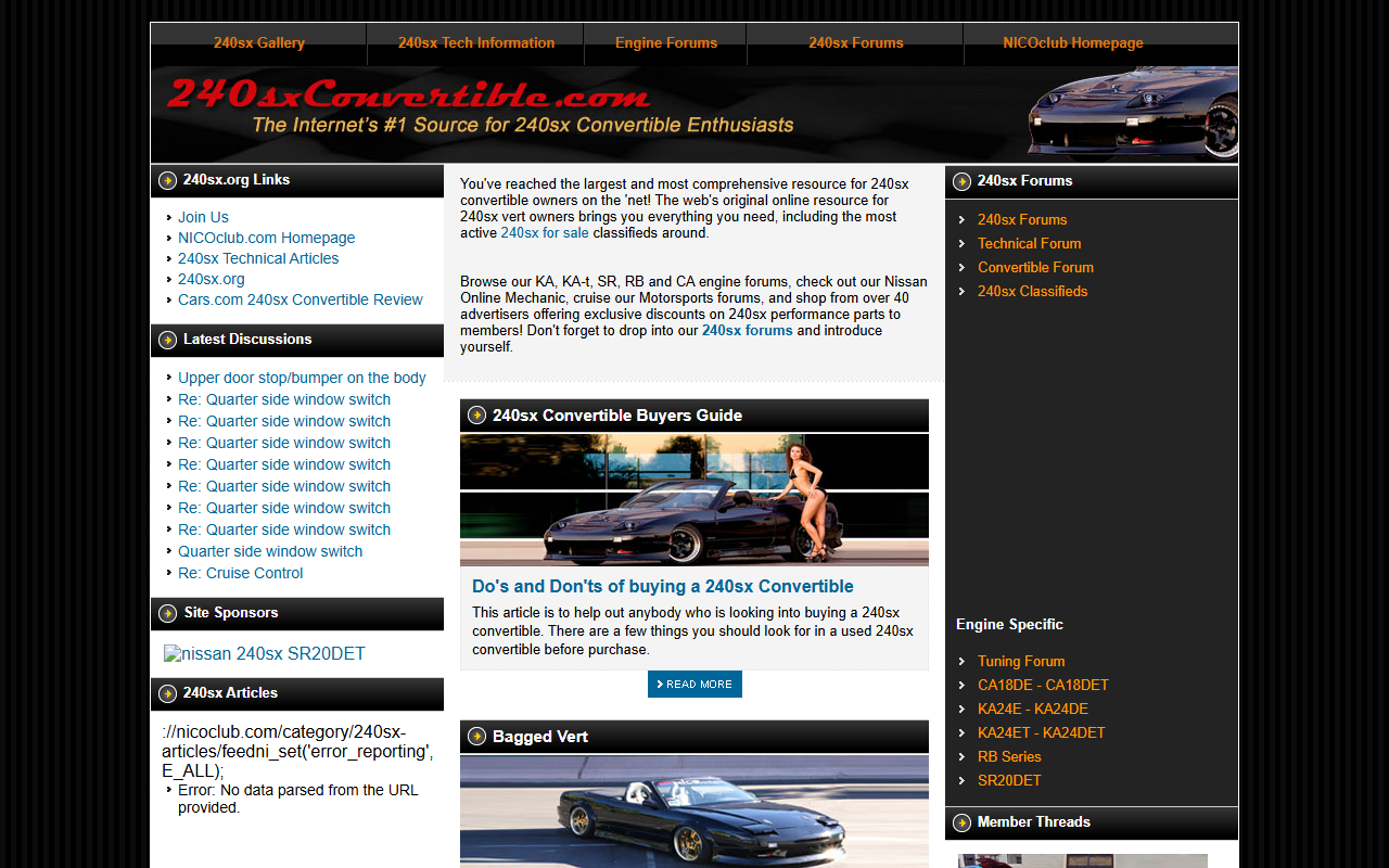 240sxconvertible.com screenshot