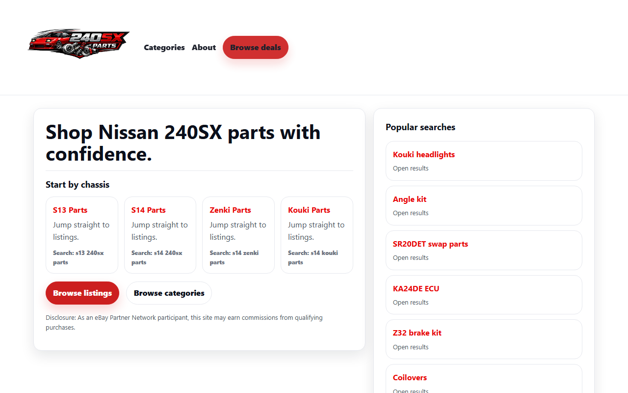 240sxlisted.com screenshot