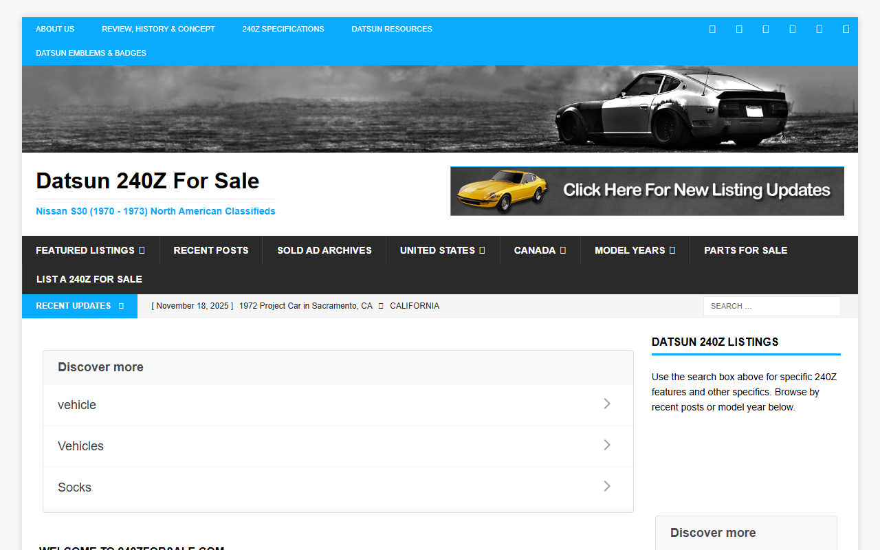 240zforsale.com screenshot