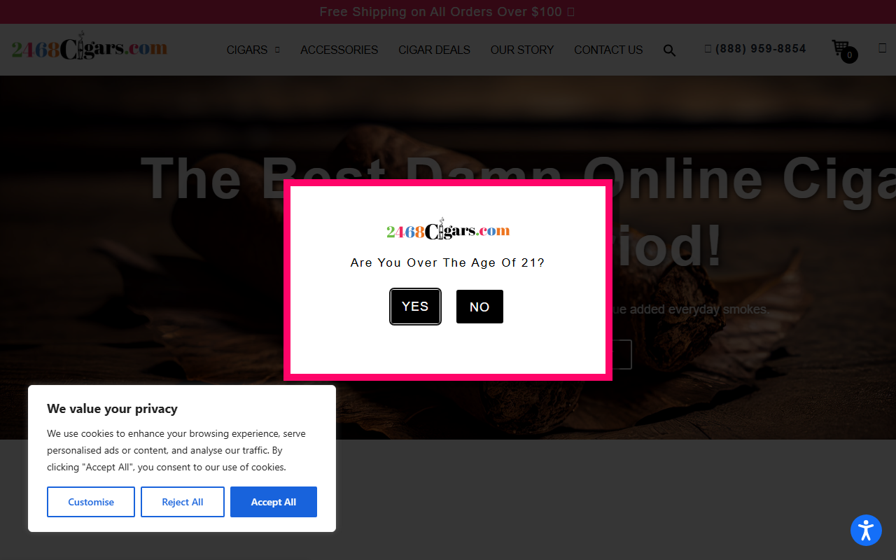 2468cigars.com screenshot