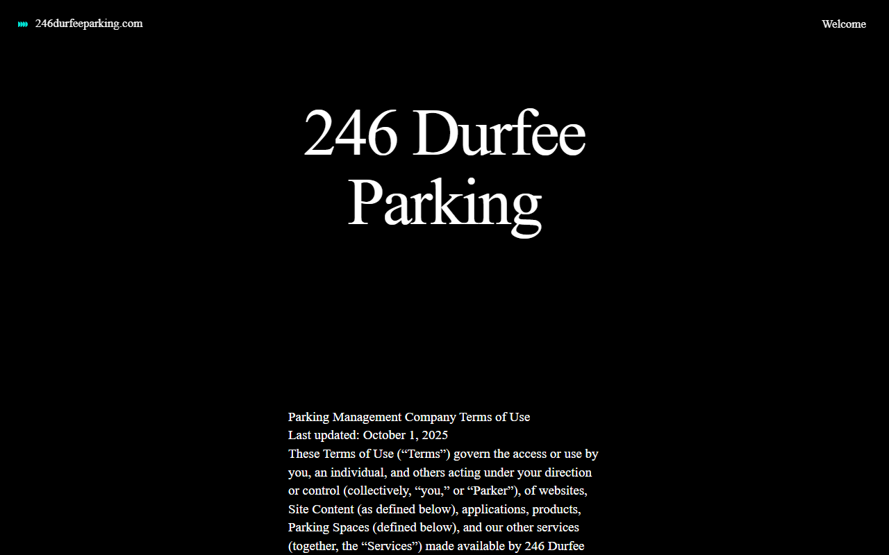 246durfeeparking.com screenshot