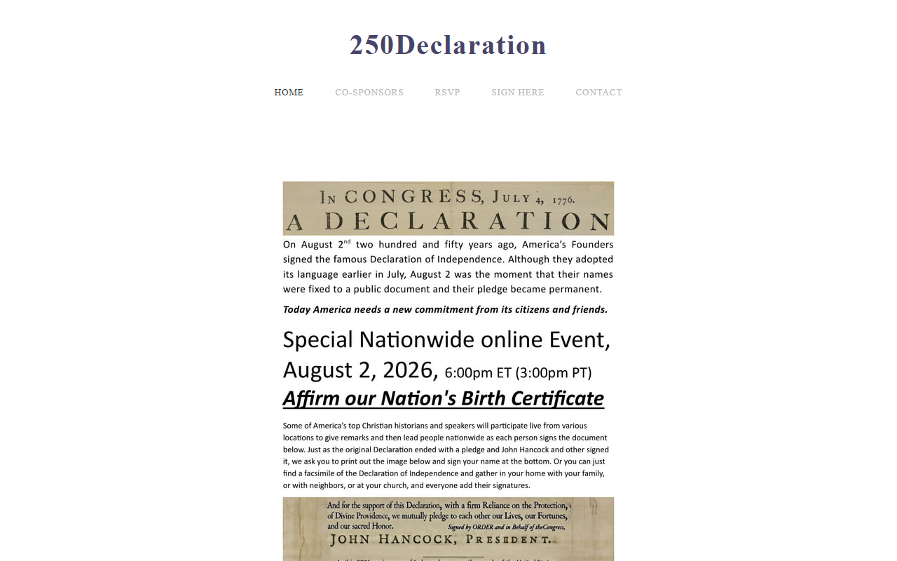 250declaration.com screenshot