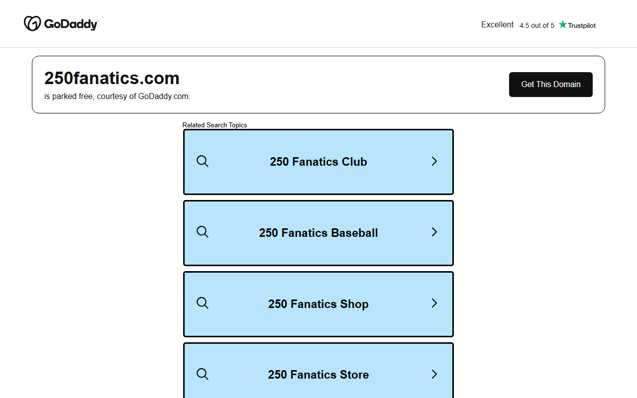 250fanatics.com screenshot