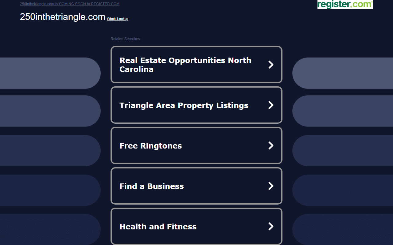 250inthetriangle.com screenshot