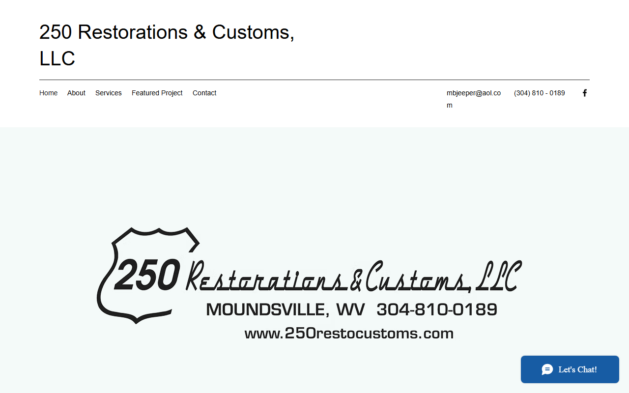 250restocustoms.com screenshot