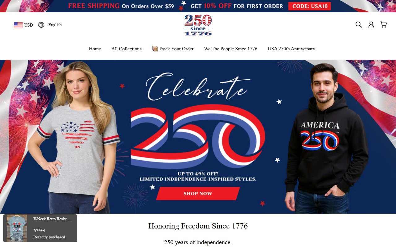 250since1776.com screenshot