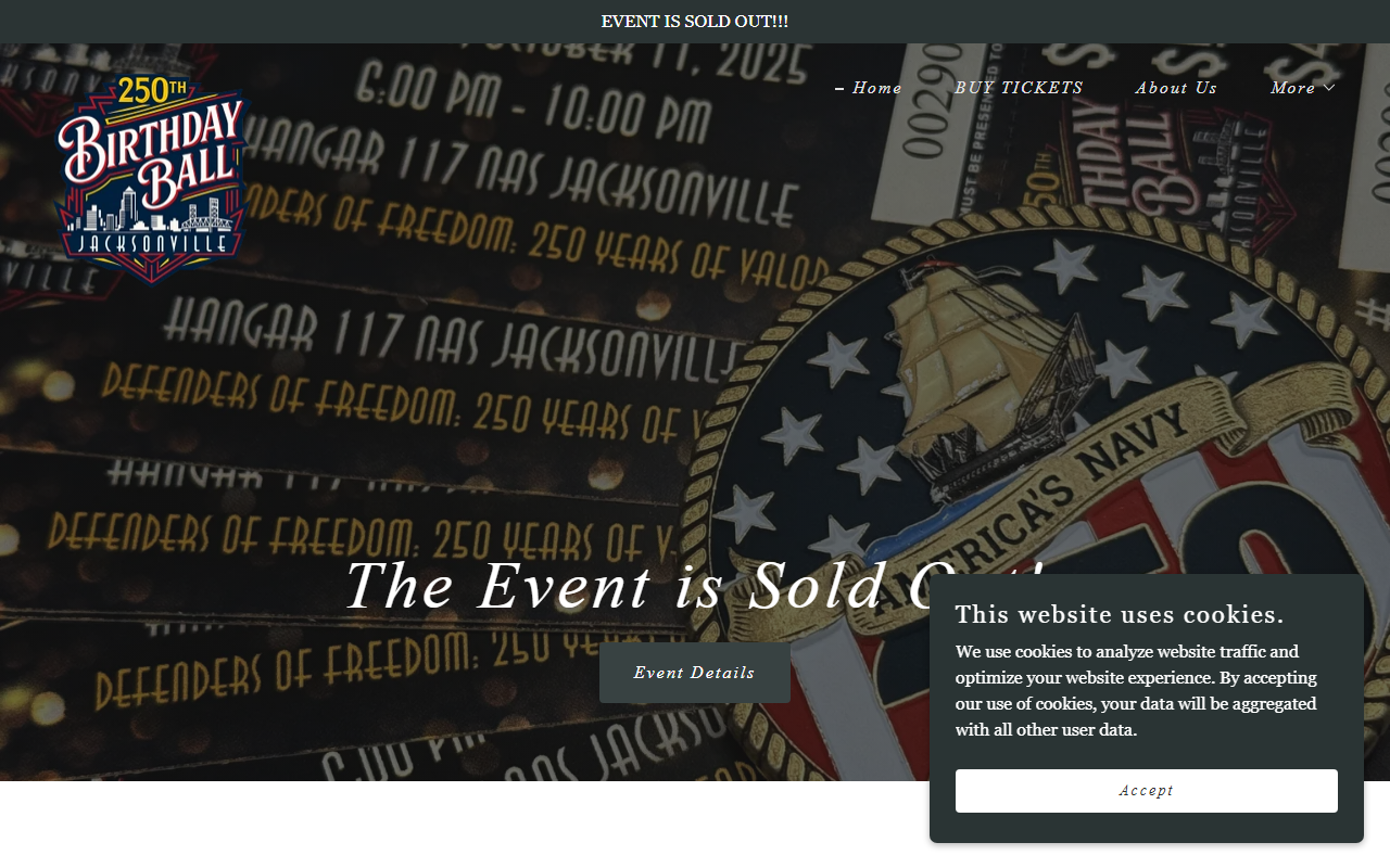 250thnavyball.com screenshot