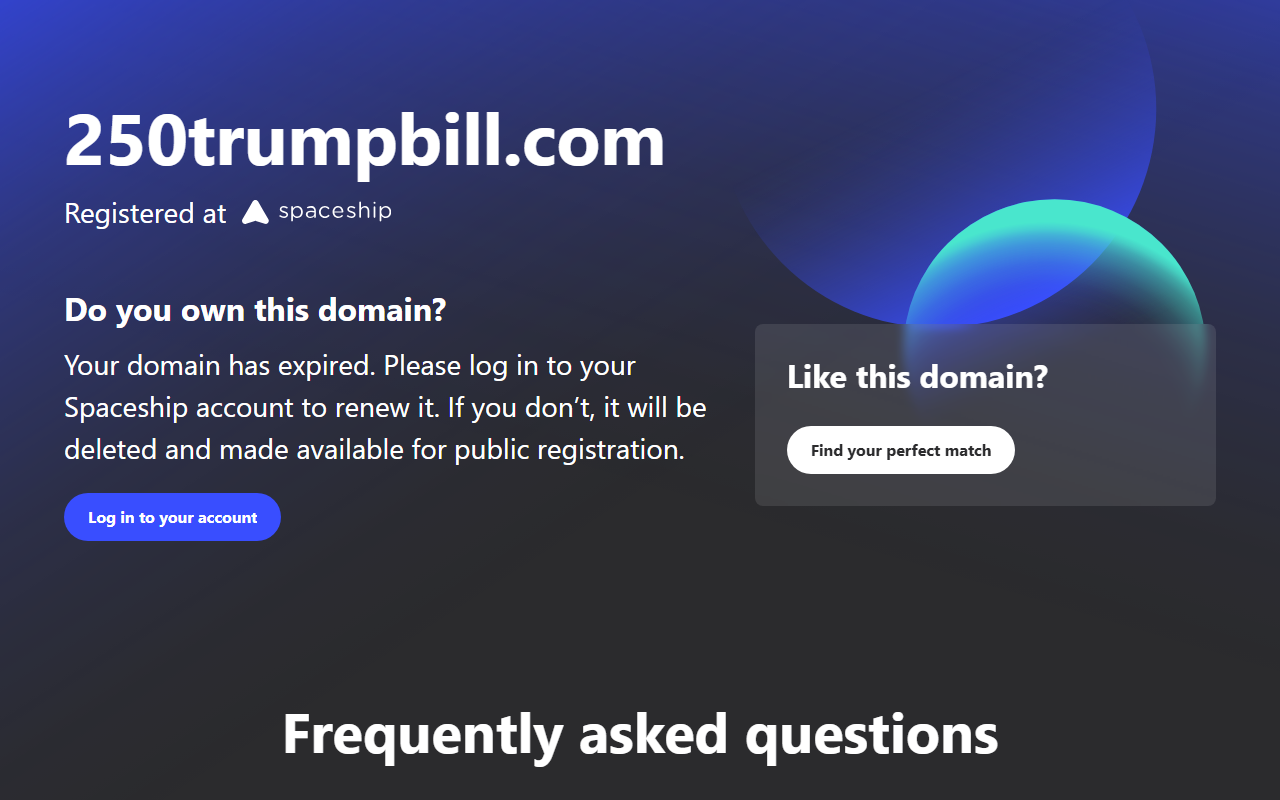 250trumpbill.com screenshot