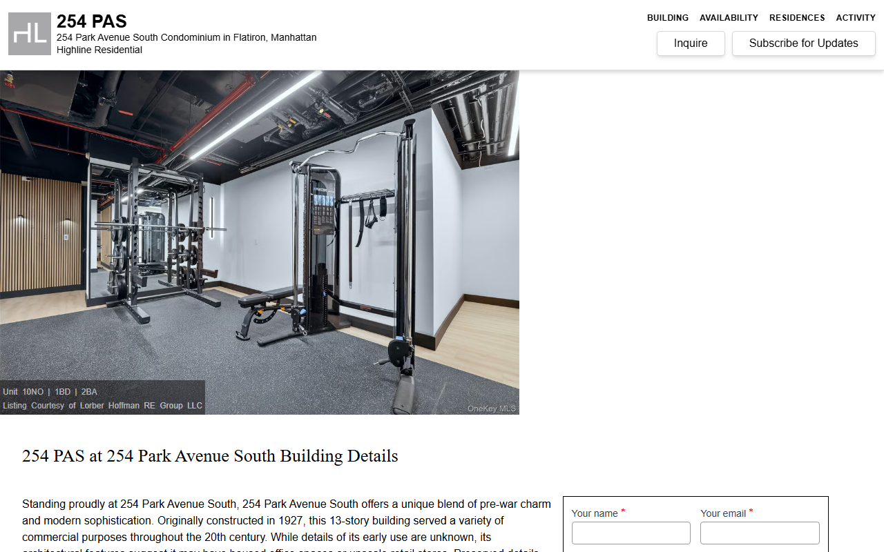 254parksouth.com screenshot