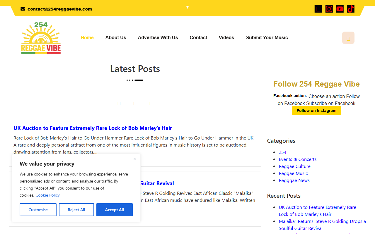 254reggaevibe.com screenshot