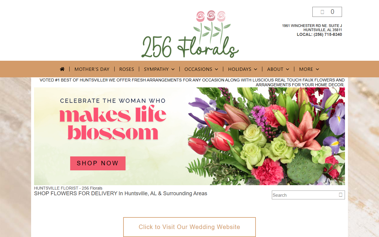 256florals.com screenshot