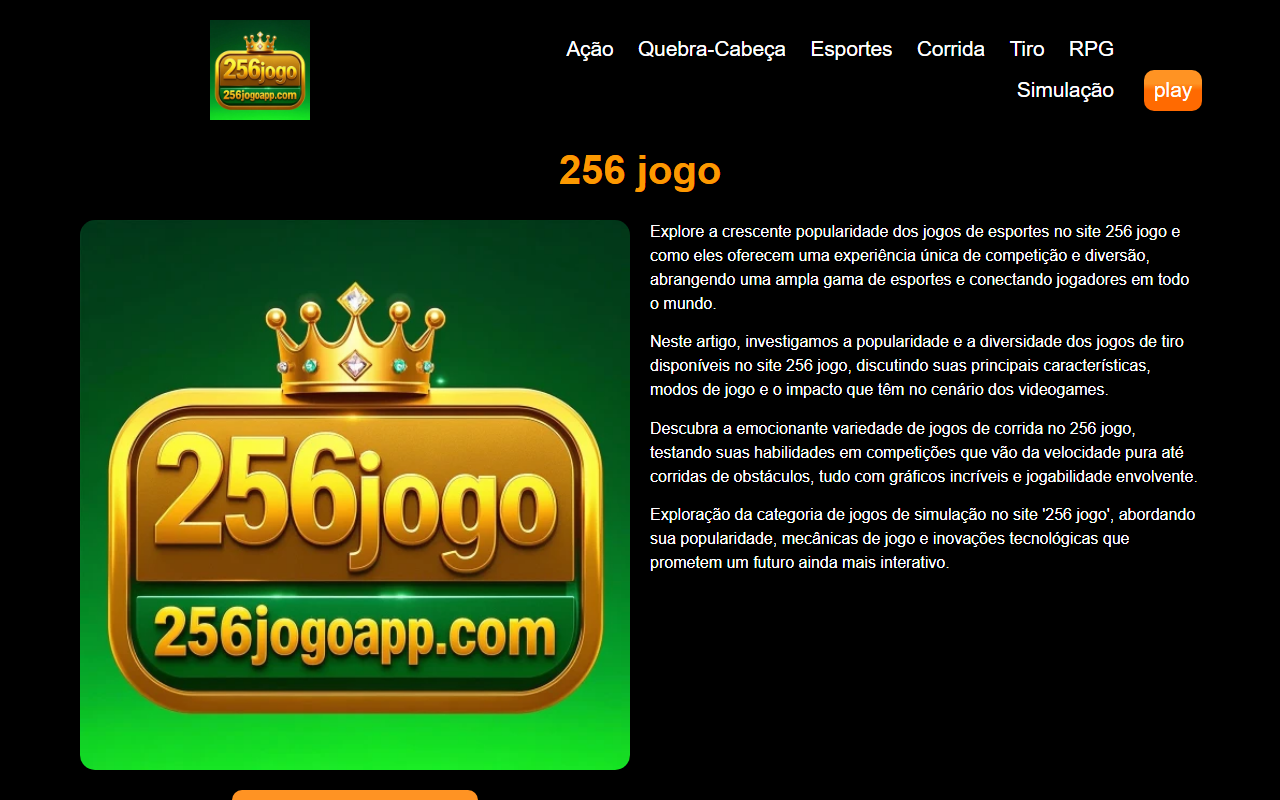 256jogoapp.com screenshot