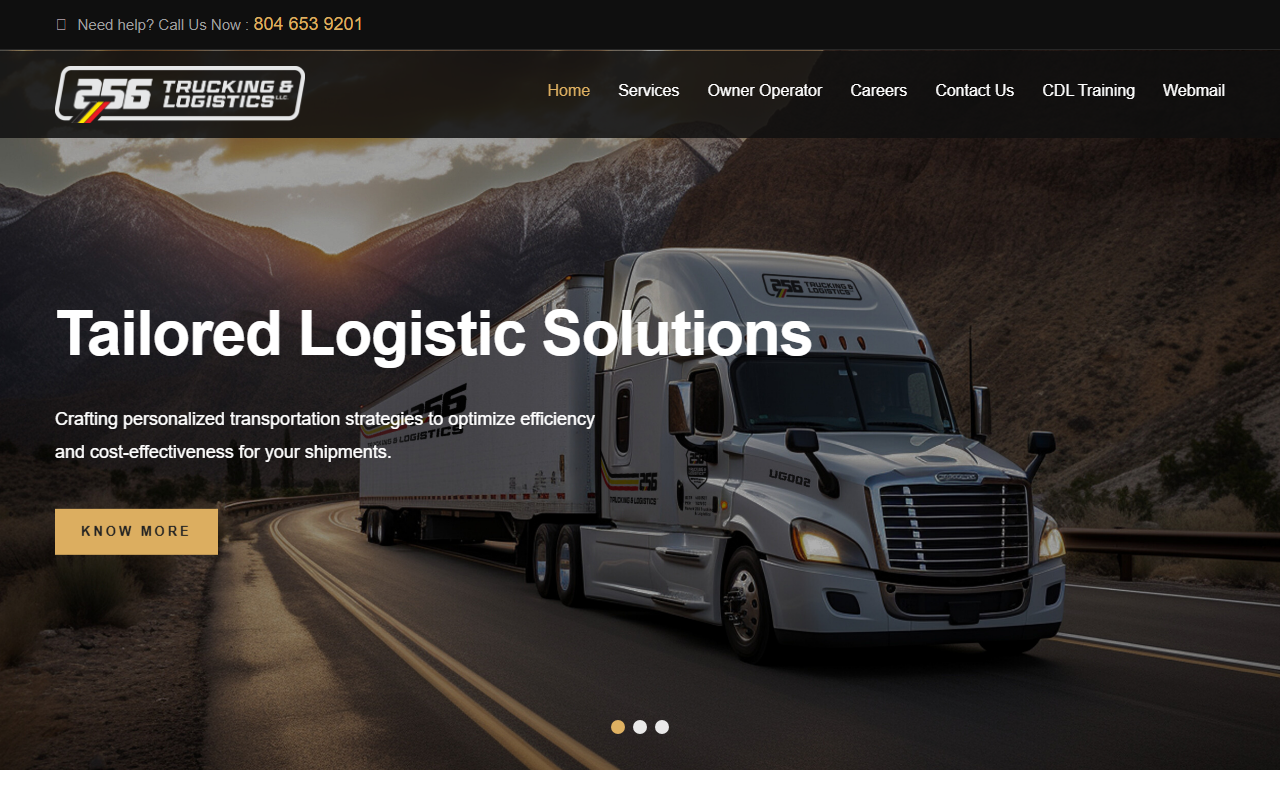 256trucking.com screenshot