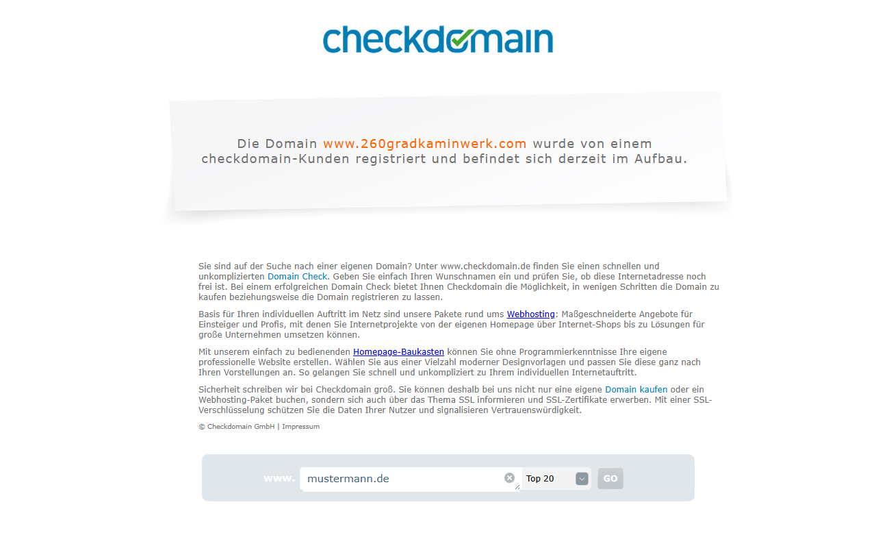 260gradkaminwerk.com screenshot