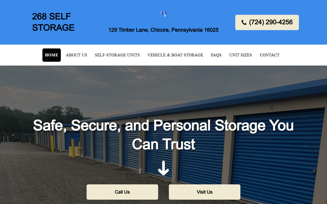 268selfstorage.com screenshot