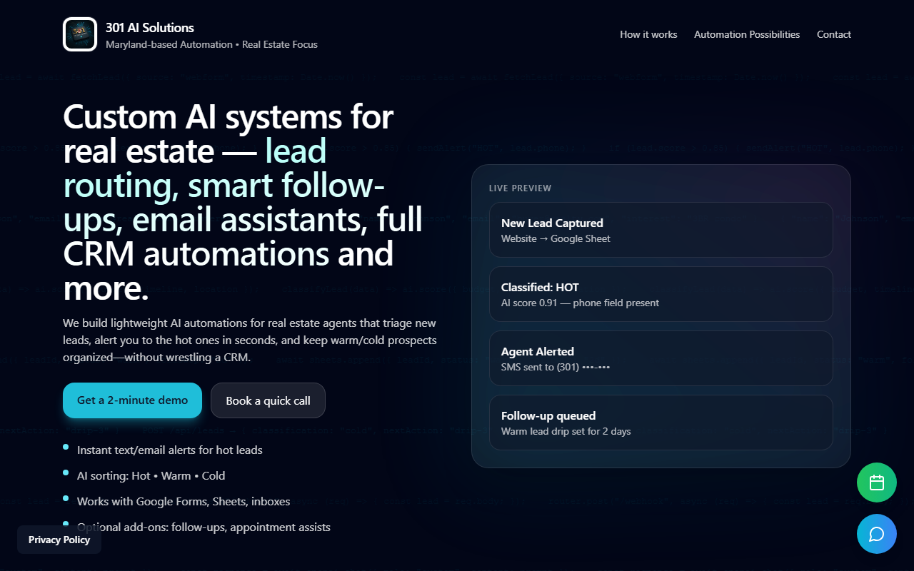 301aisolutions.com screenshot