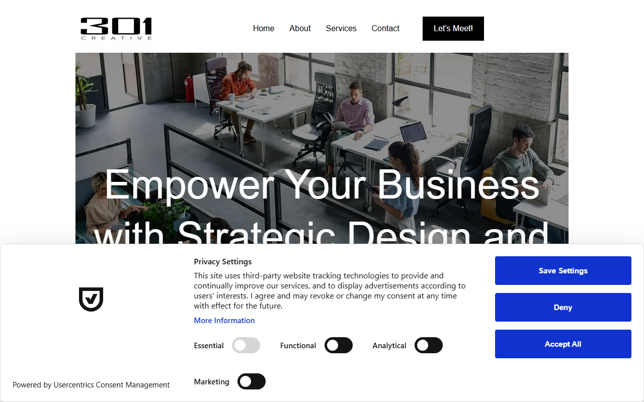 301creative.com screenshot