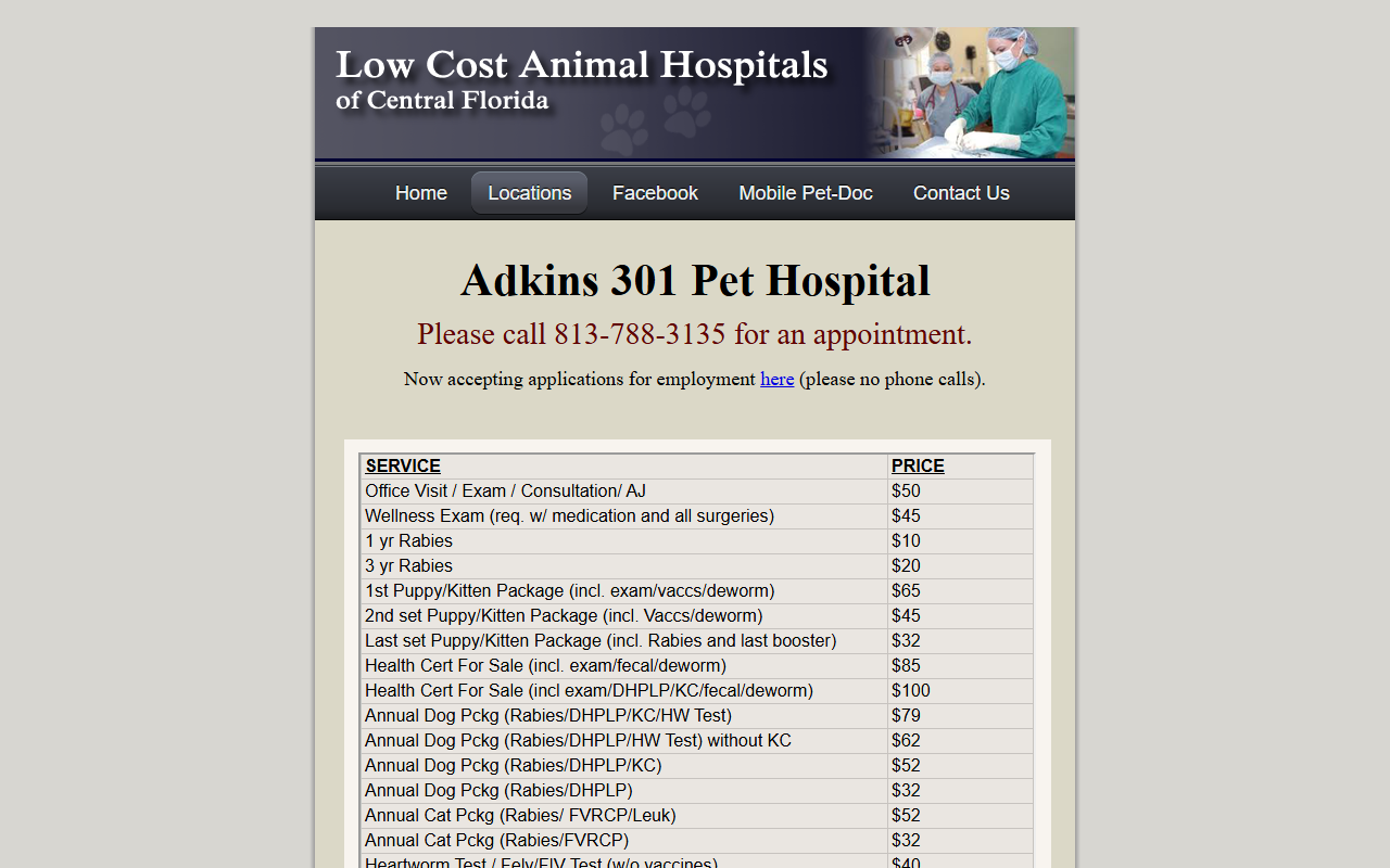 301pethospital.com screenshot