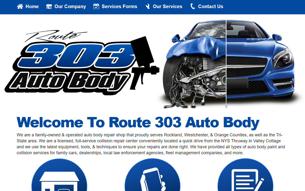 303autobody.com screenshot