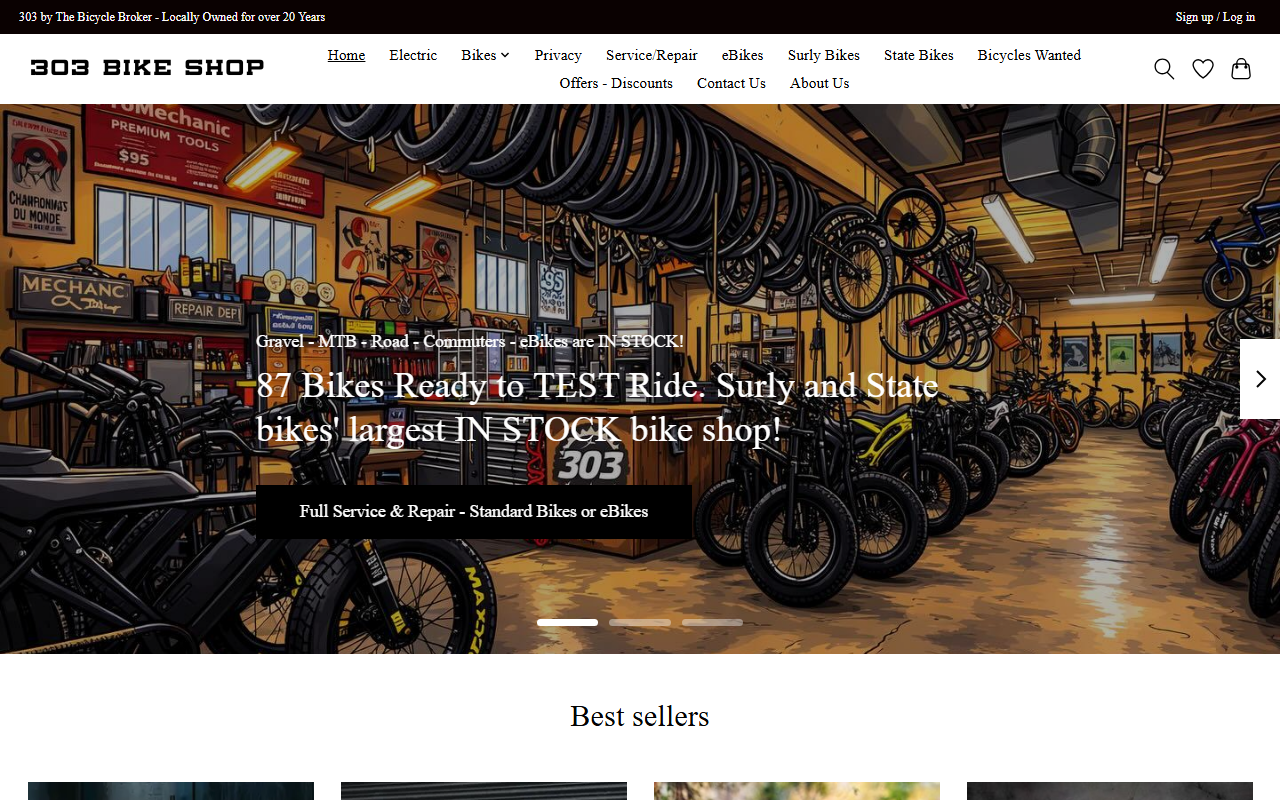 303bicycles.com screenshot