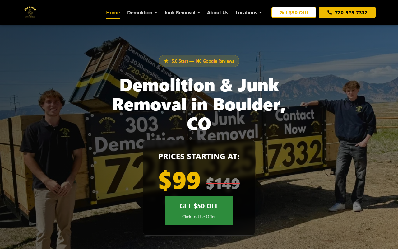 303demolition.com screenshot