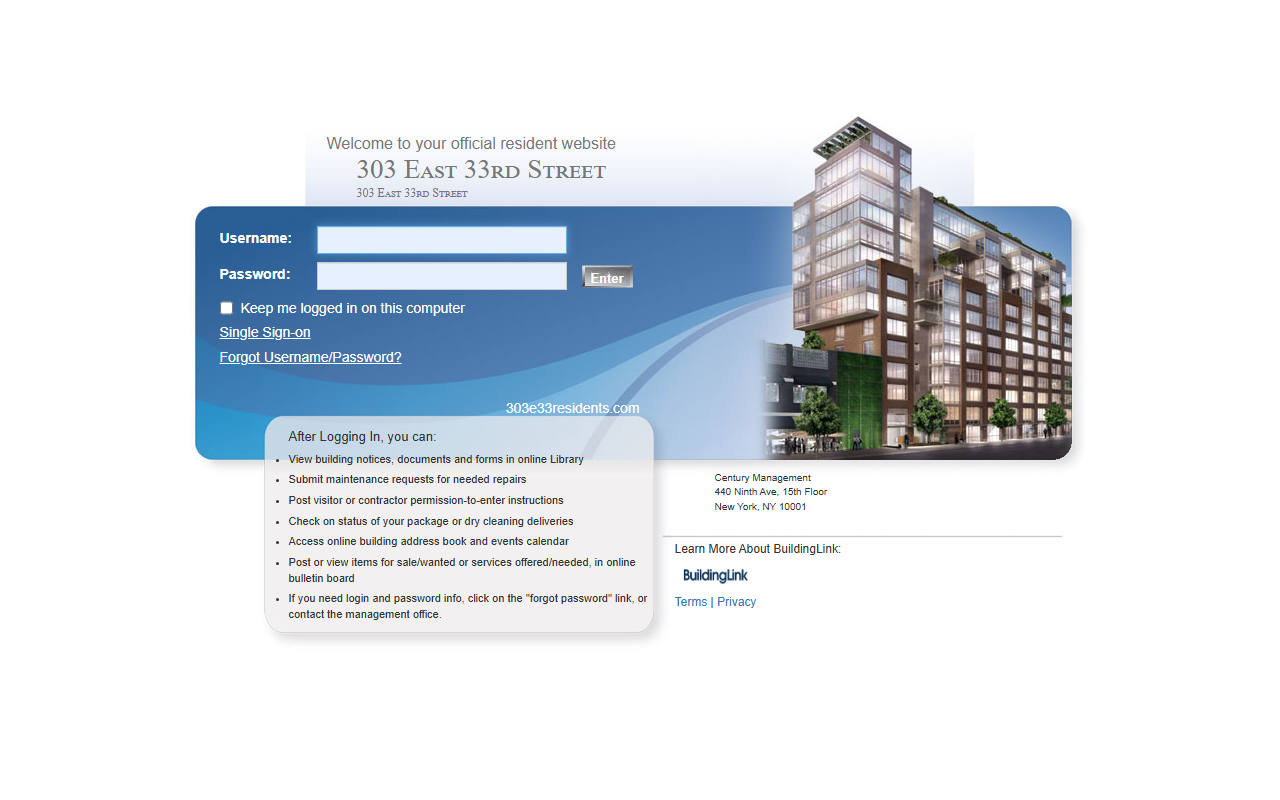 303e33residents.com screenshot