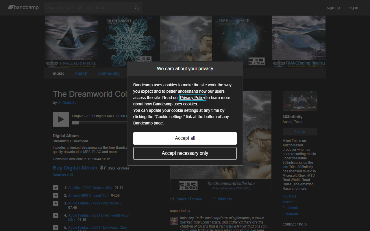 303infinity.com screenshot