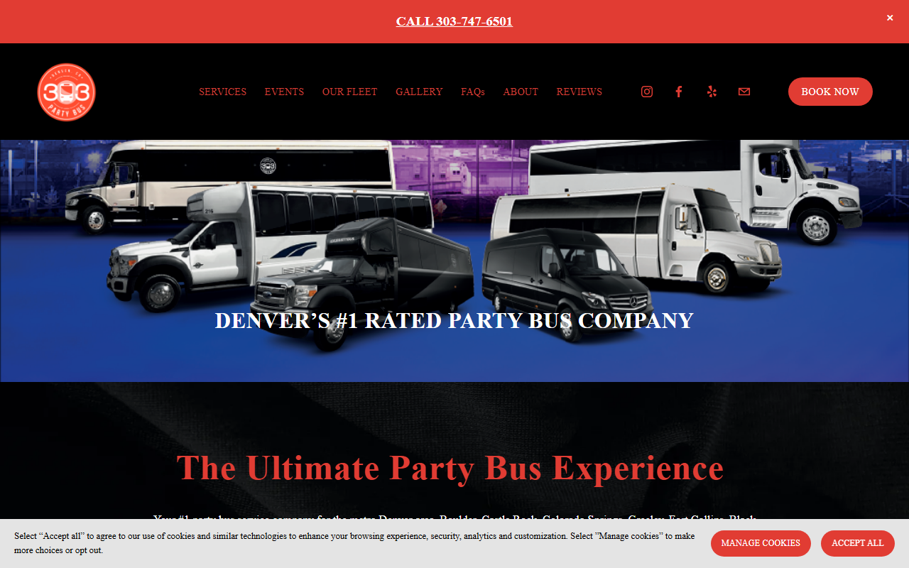 303partybuses.com screenshot