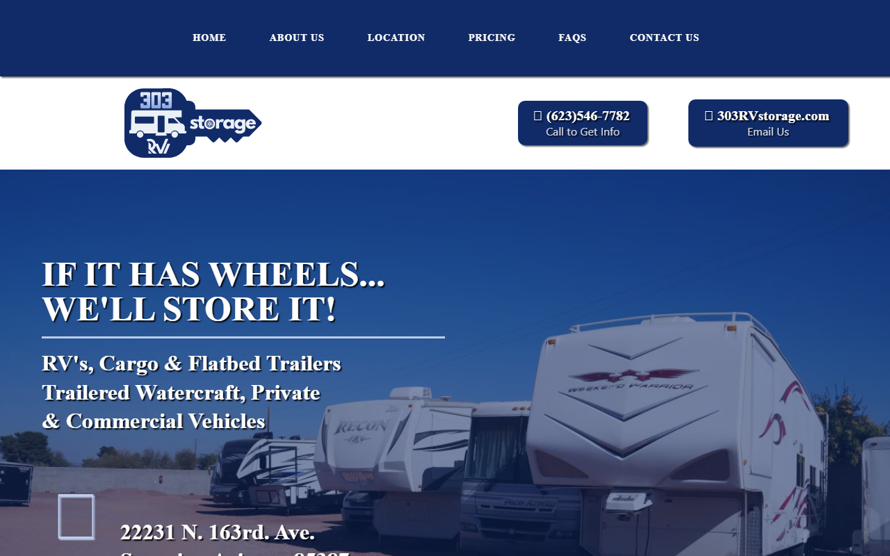 303rvstorage.com screenshot