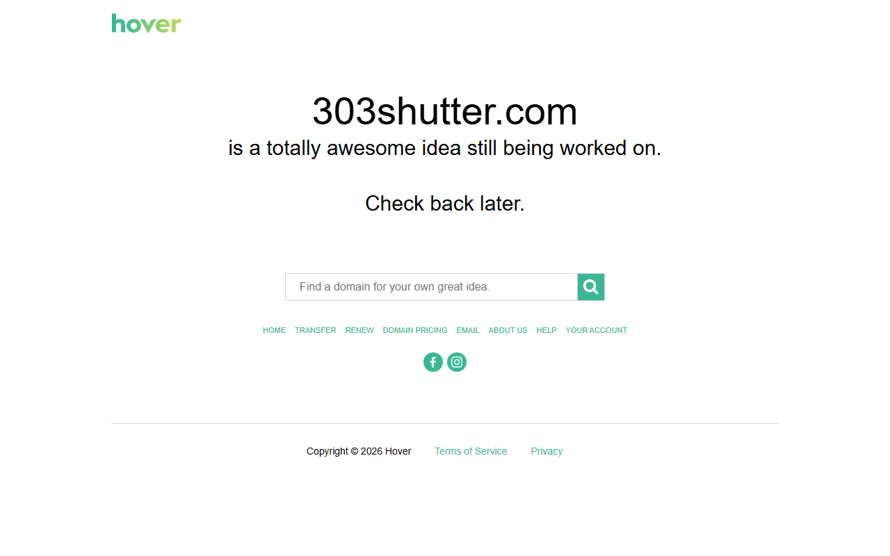 303shutter.com screenshot