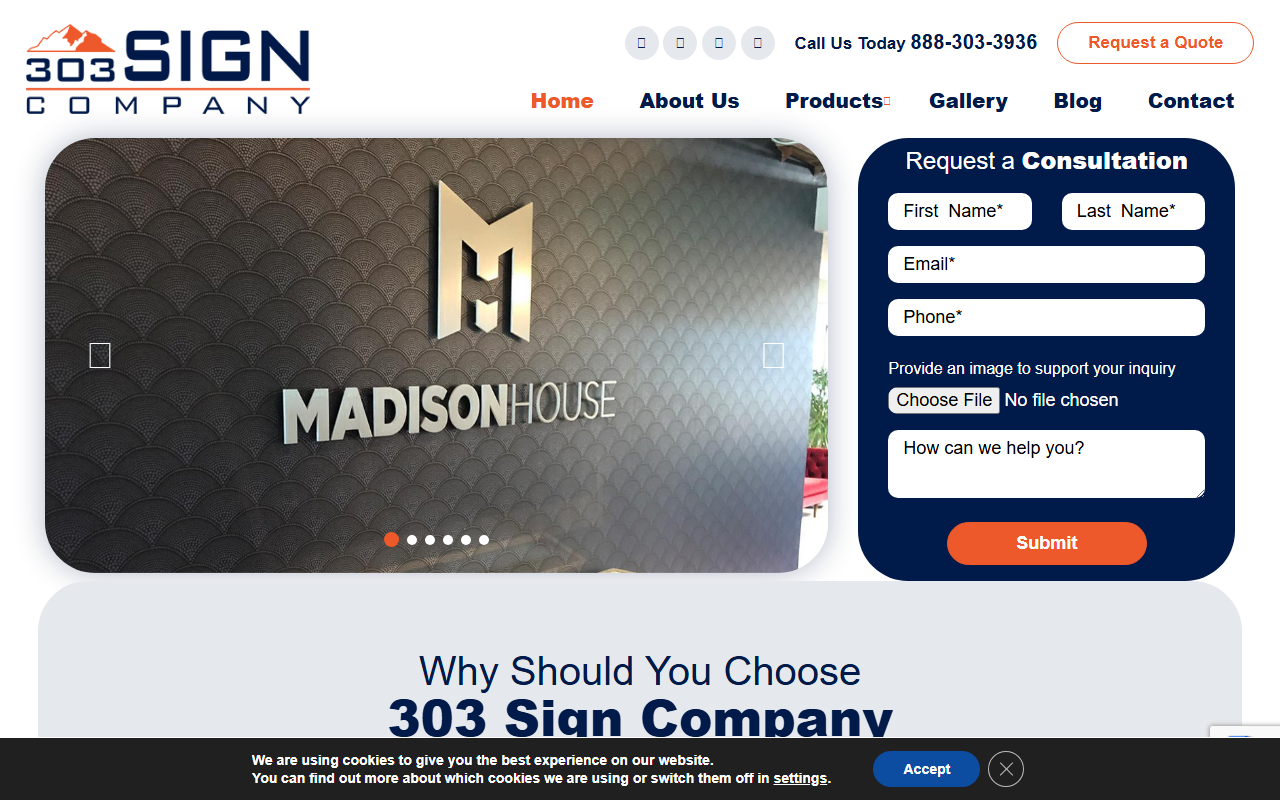 303signcompany.com screenshot