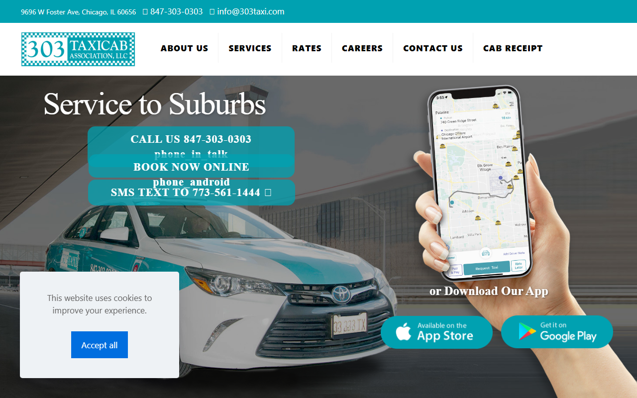 303taxicab.com screenshot