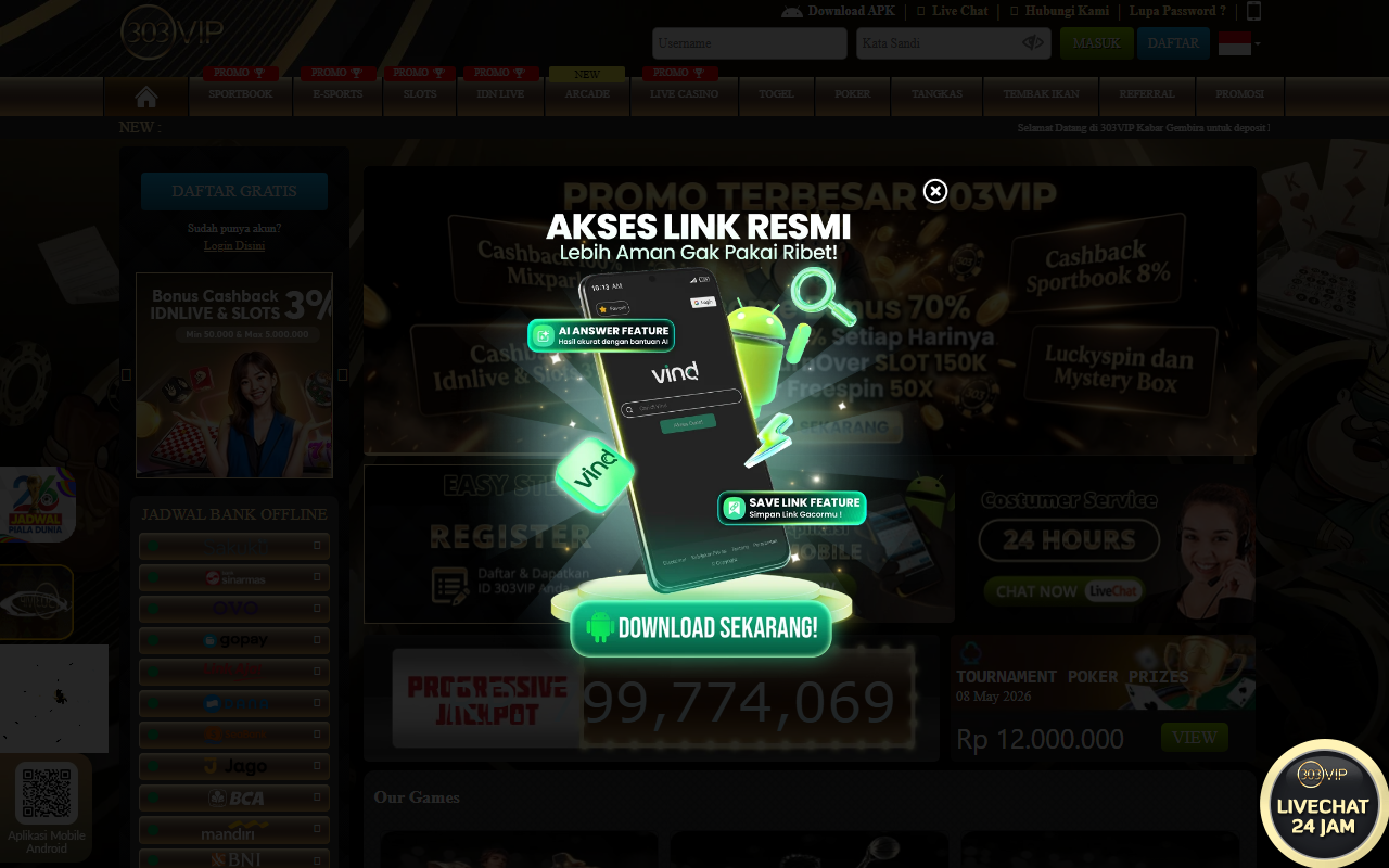 303viphoki.com screenshot
