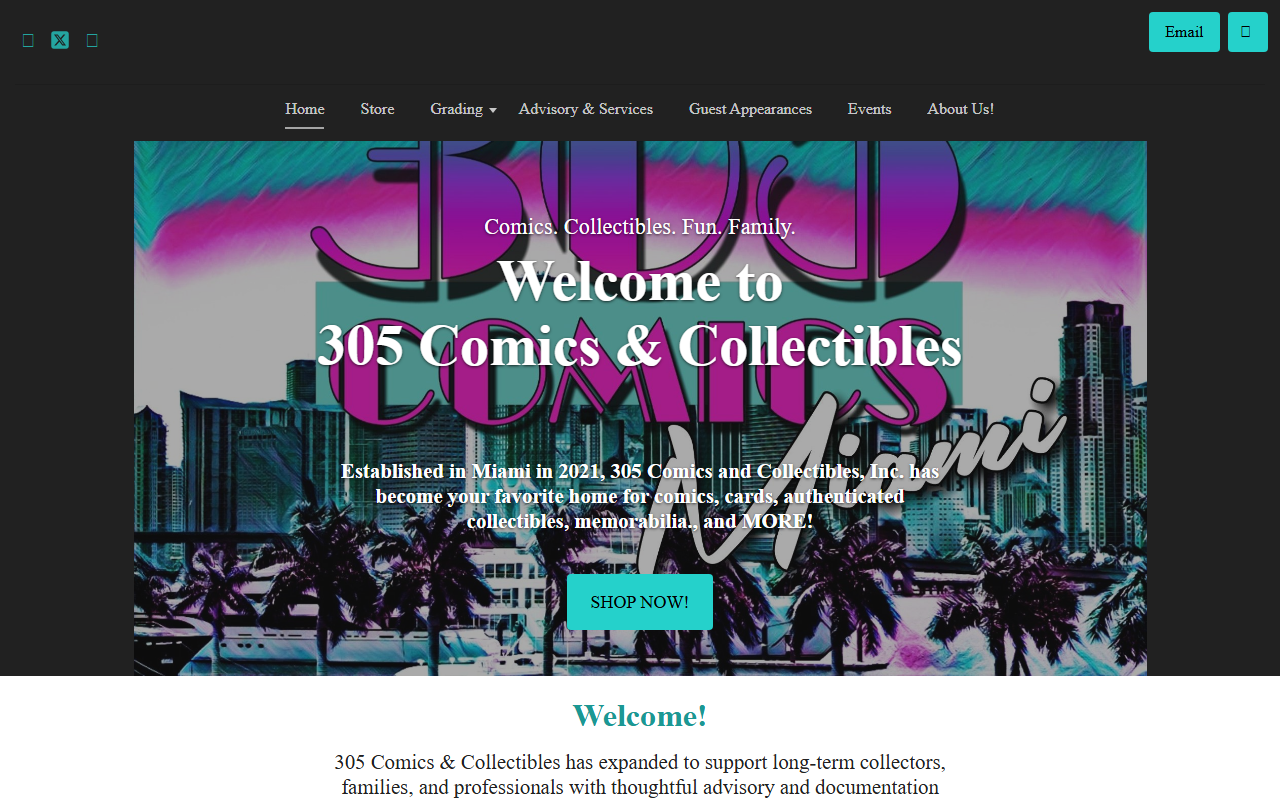 305comicsmiami.com screenshot