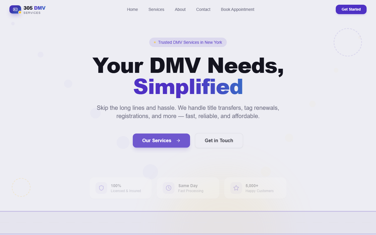 305dmvservices.com screenshot