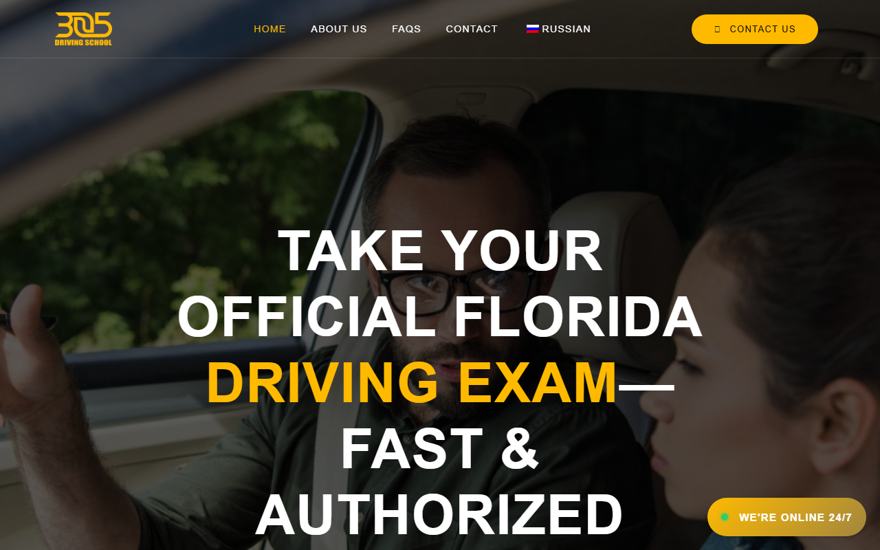 305drivingschool.com screenshot