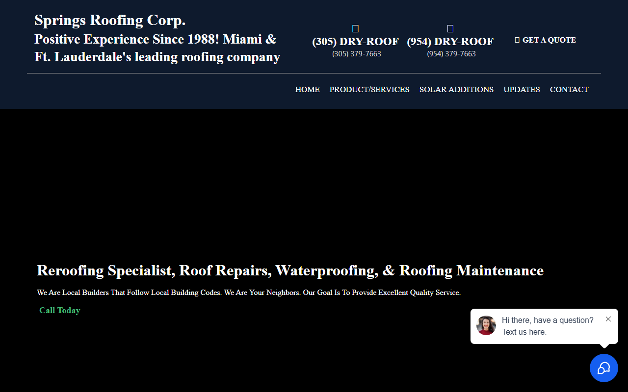305dryroof.com screenshot