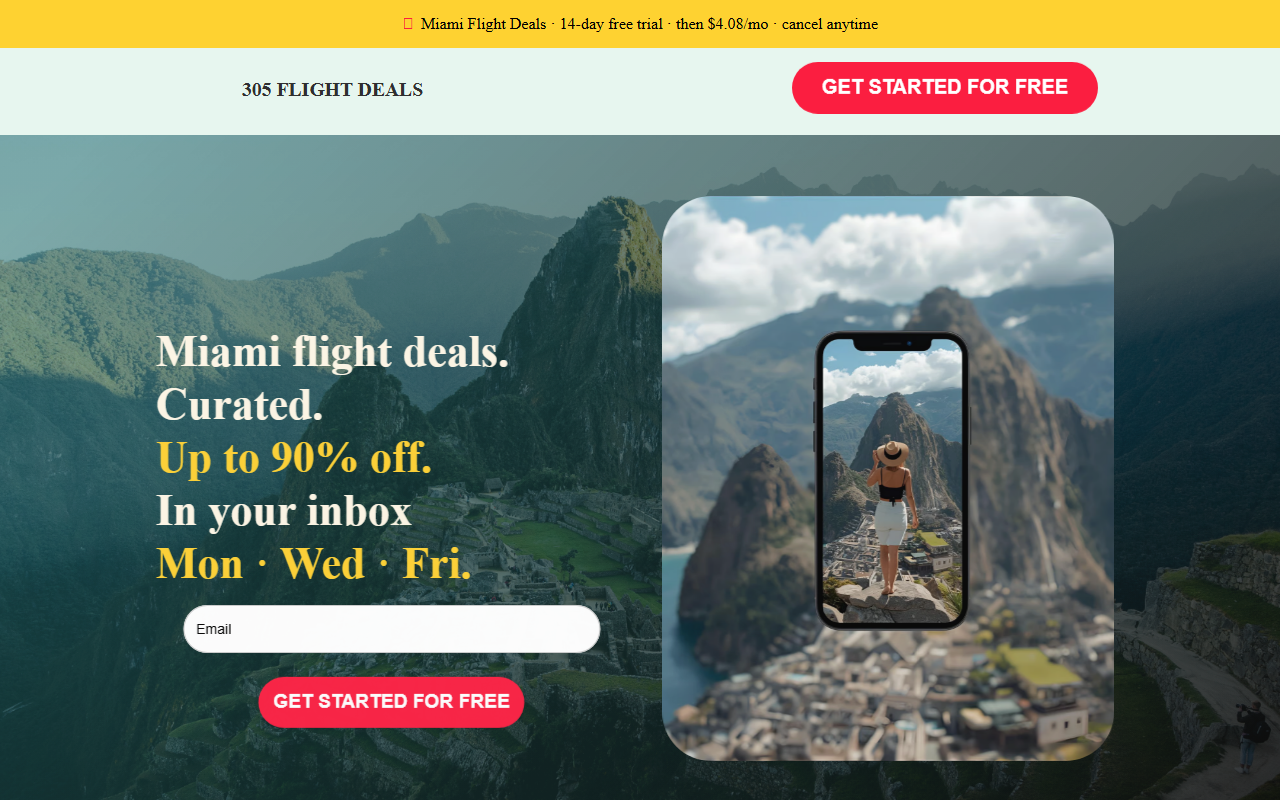 305flightdeals.com screenshot