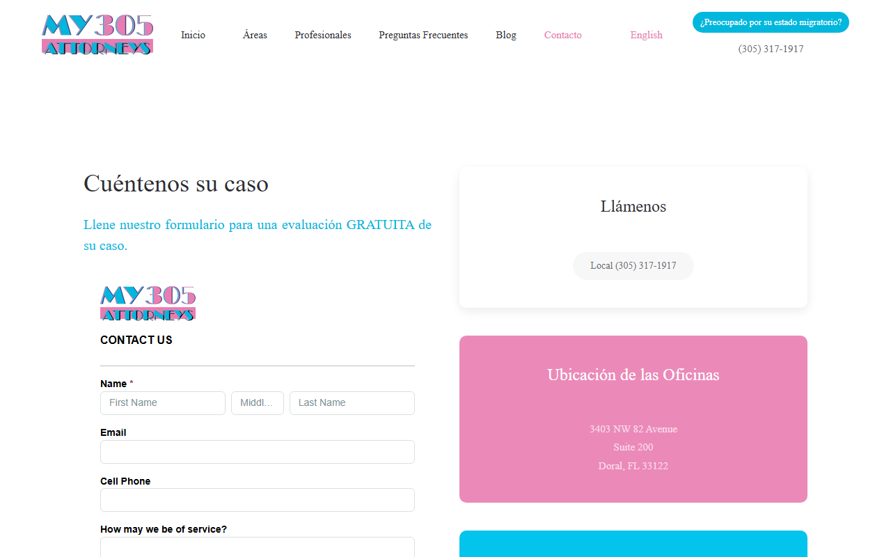 305inmigracion.com screenshot