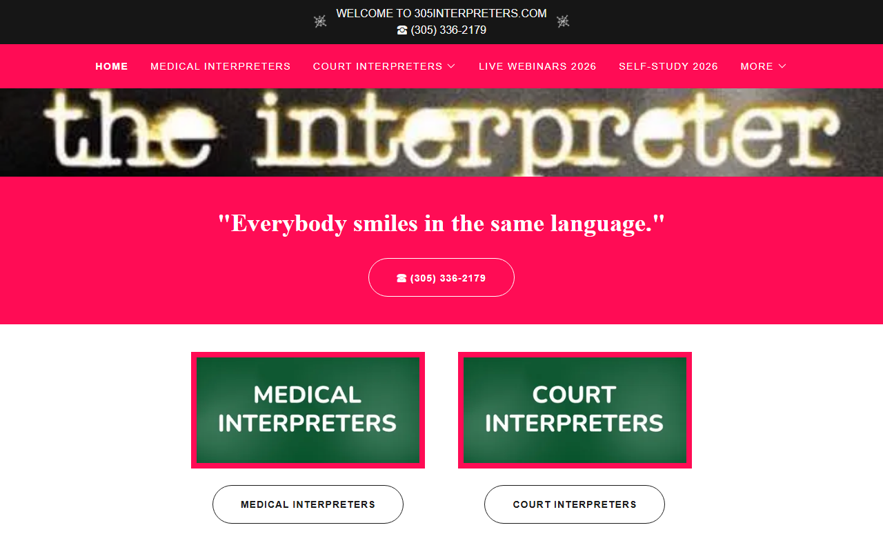 305interpreters.com screenshot