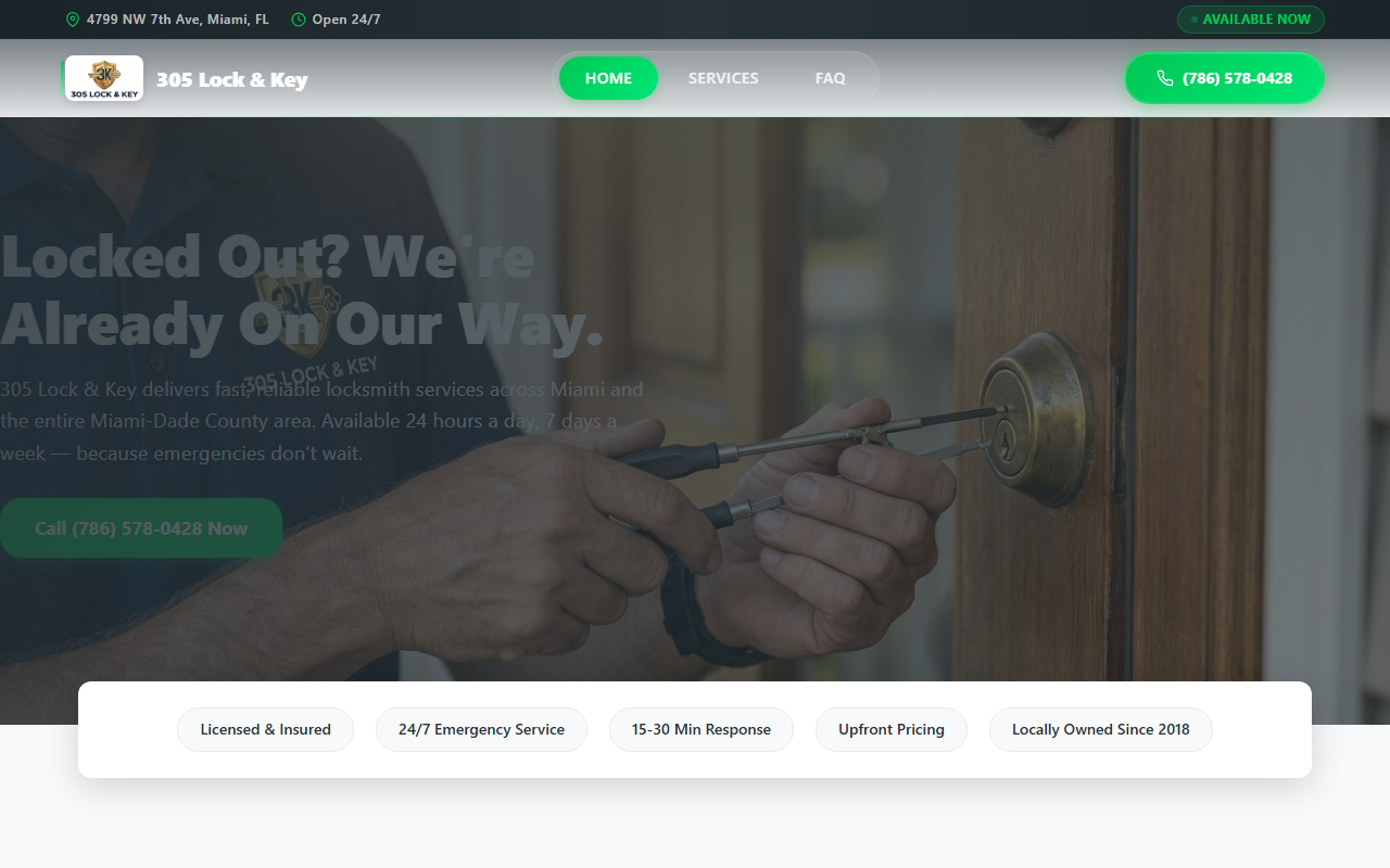 305lockandkey.com screenshot