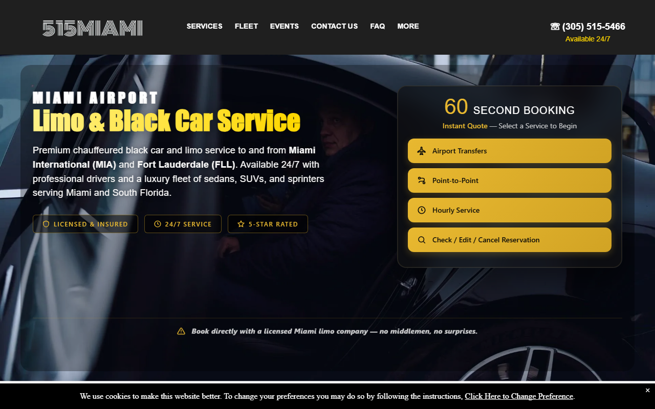305miamilimo.com screenshot