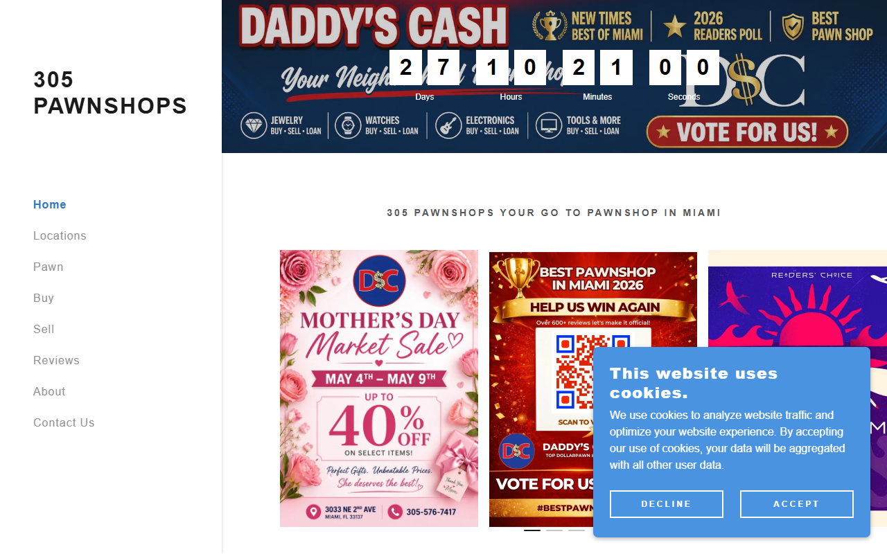 305pawnshops.com screenshot
