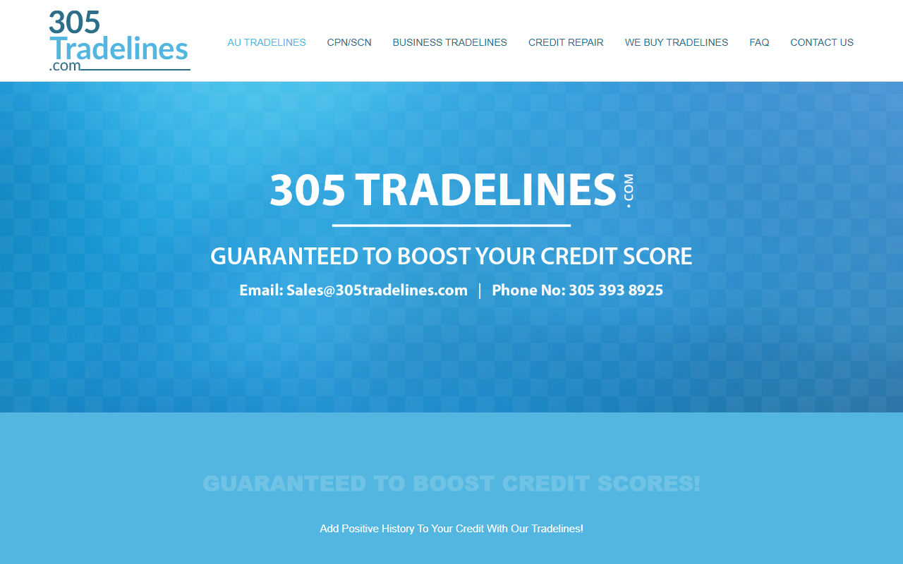 305tradelines.com screenshot