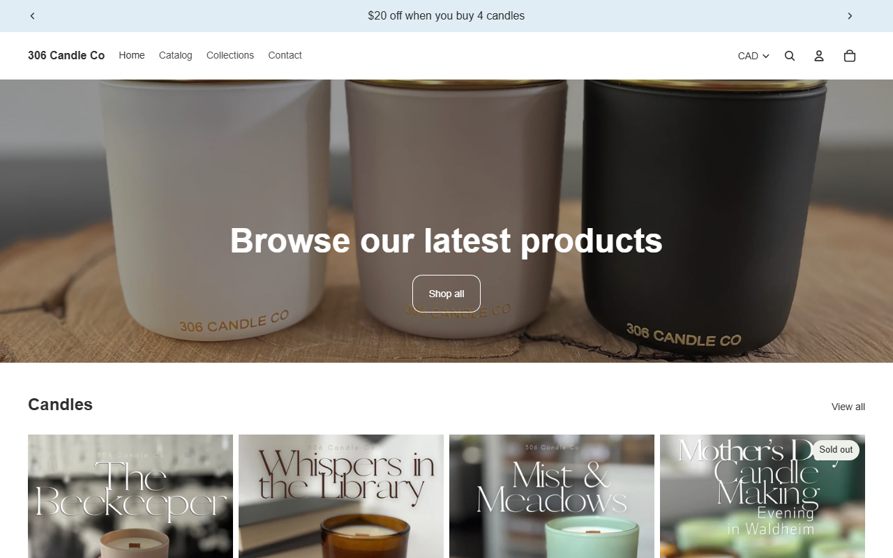 306candleco.com screenshot