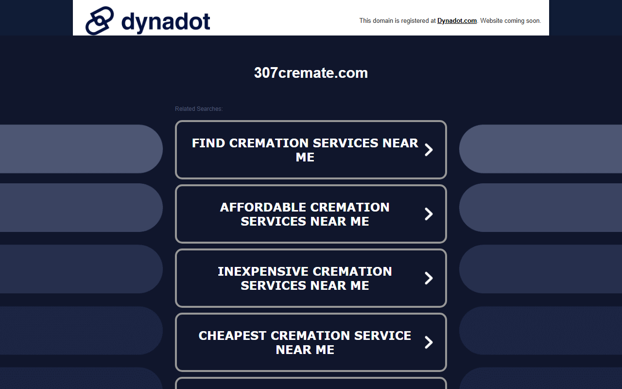 307cremate.com screenshot