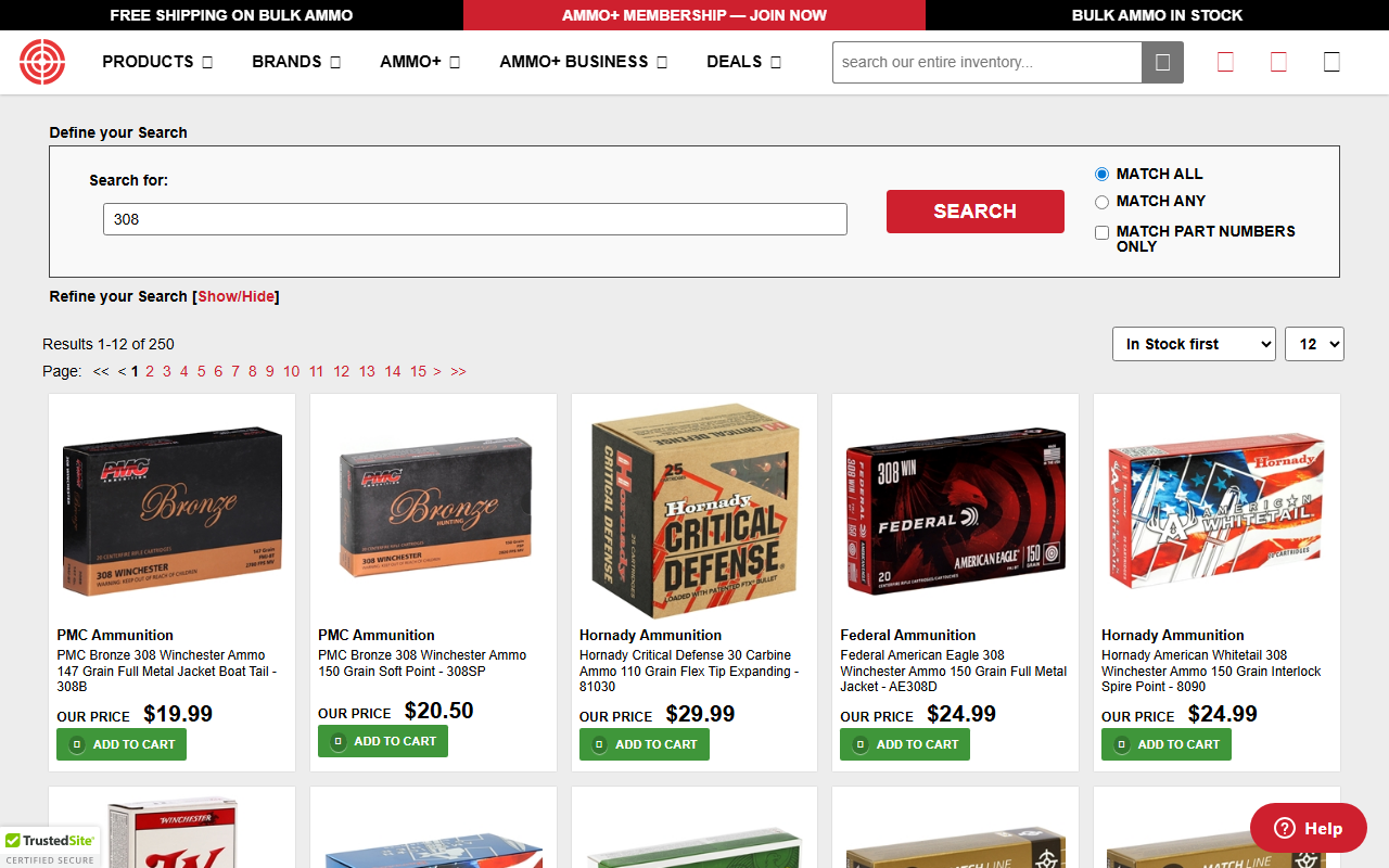 308-ammunition.com screenshot