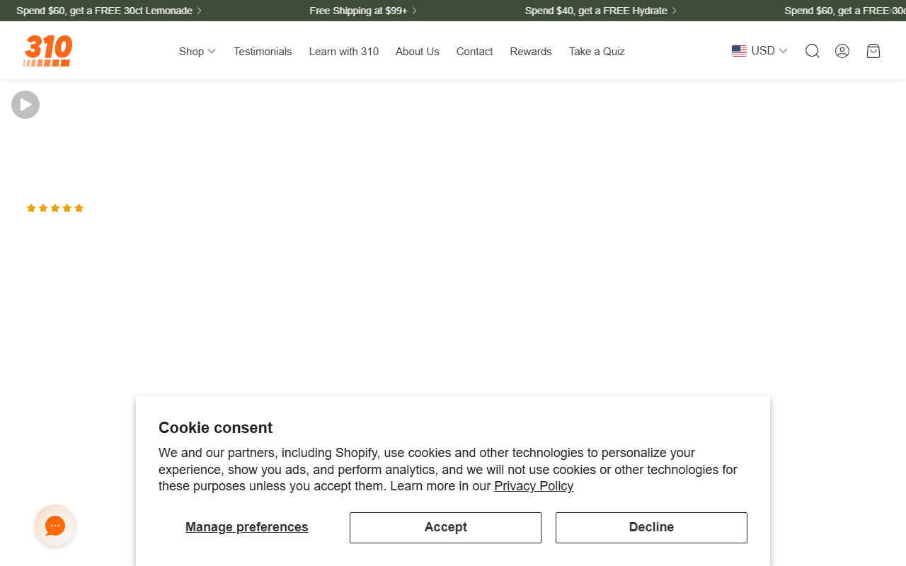 310nutrition.com screenshot