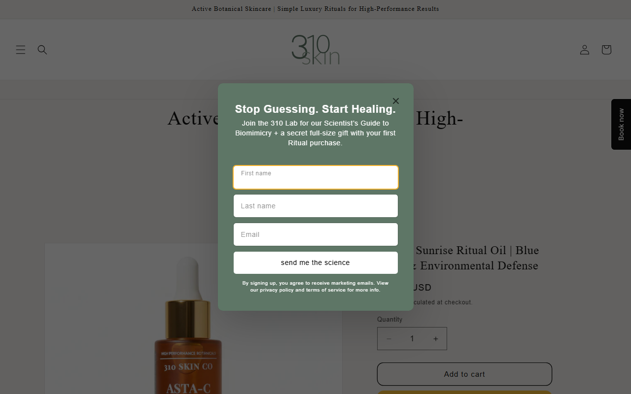 310skincompany.com screenshot