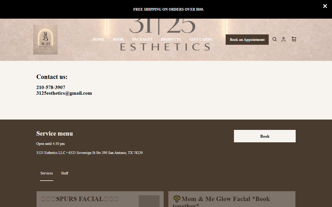 3125esthetics.com screenshot